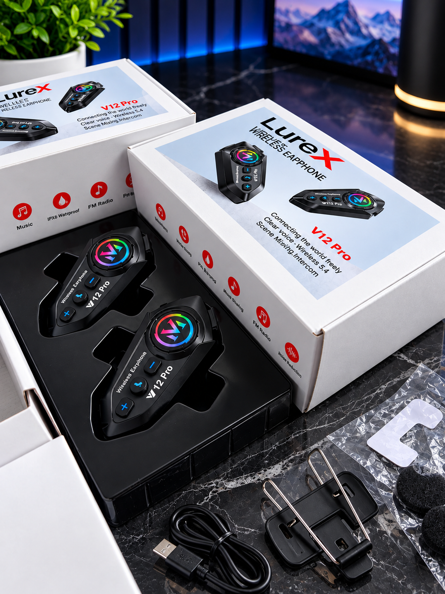 LUREX Y12 PRO – Intercomunicador para Moto (Individual o Pack x2)