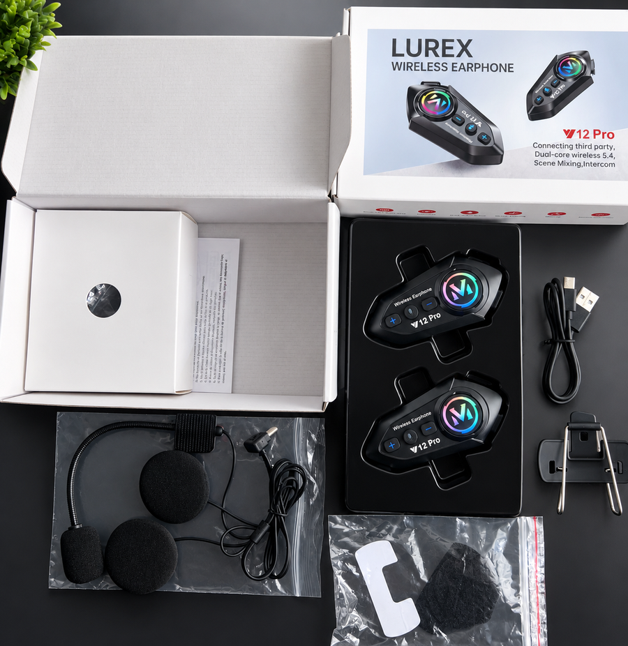 LUREX Y12 PRO – Intercomunicador para Moto (Individual o Pack x2)