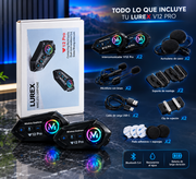 LUREX Y12 PRO intercomunicador para moto, vista desglosada de sus componentes