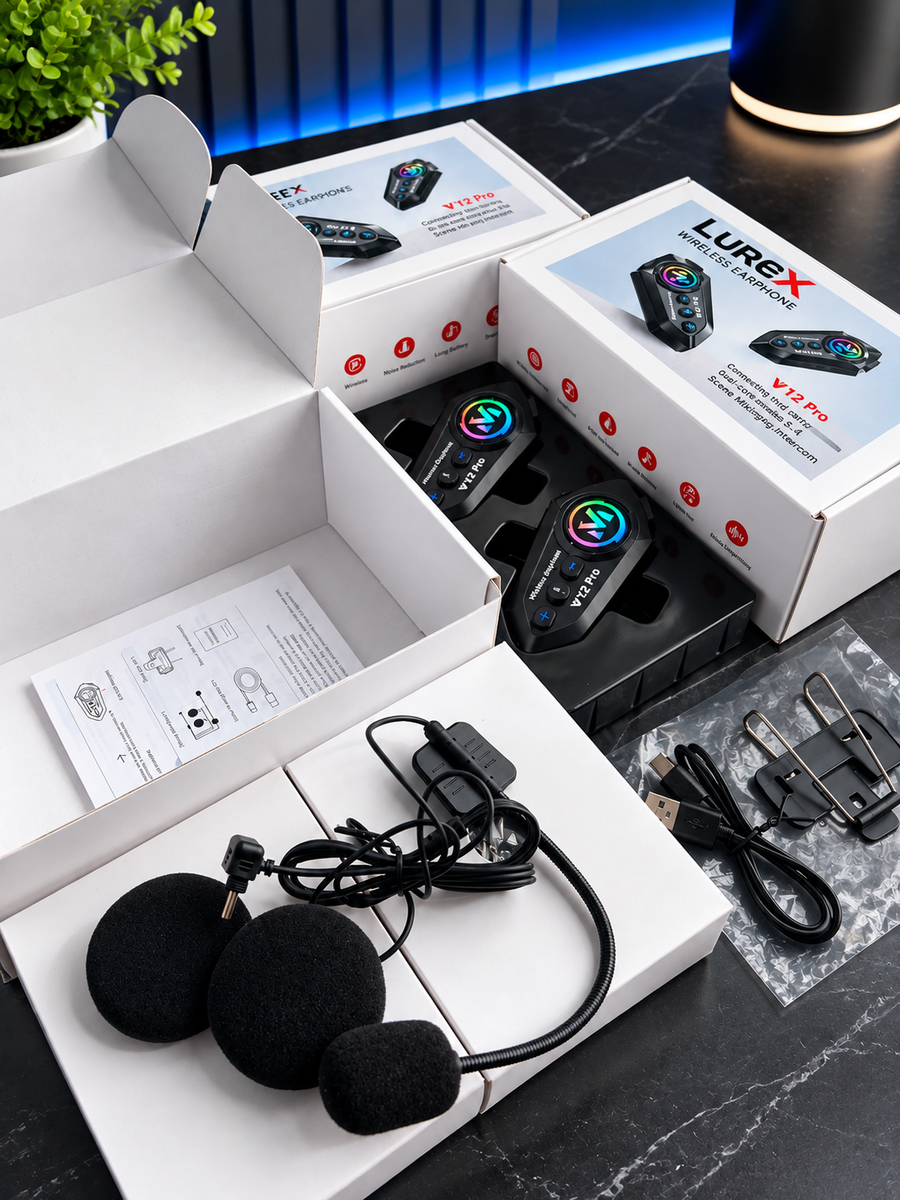 LUREX Y12 PRO – Intercomunicador para Moto (Individual o Pack x2)